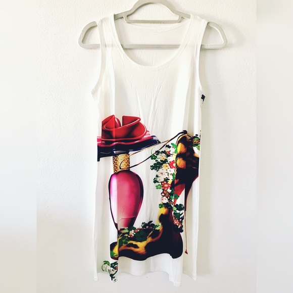 NWT SLEEVELESS CASUAL T-SHIRT A-LINE MINI DRESSES PRINT CREWNECK BEACH TANK - Picture 1 of 11